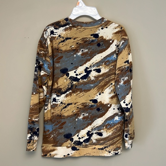 H&M kid’s Abstract Print Sweatshirt in Blue and Brown size 8-10y - Picture 3 of 3